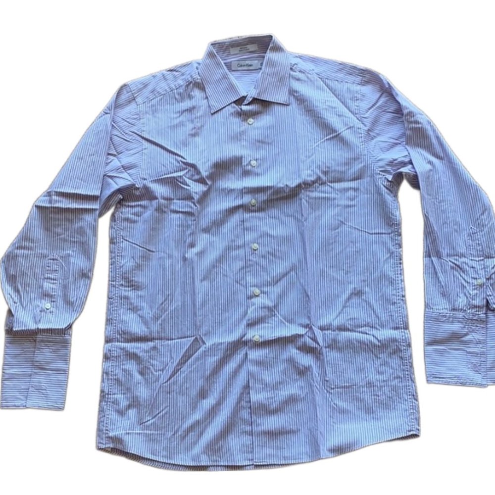 CALVIN KLEIN Lavender Stripe Button Up Shirt